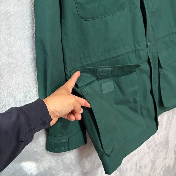 Vintage Eddie Bauer Jacket Mens Large Forest Green Plaid Flannel Lined No Hood - Picture 4 of 12